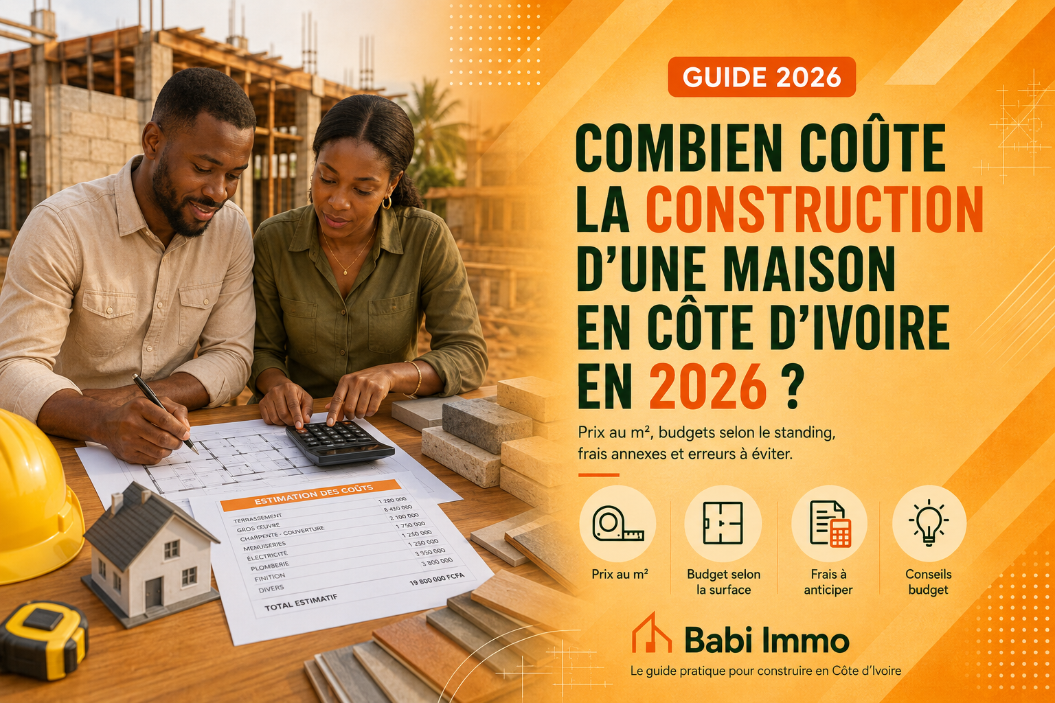 Estimation du coût de construction d’une maison en Côte d’Ivoire en 2026